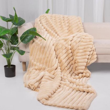 ОДЕЯЛО FL2024 БЕЖОВ ЦВЯТ 160X200СМ