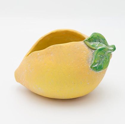 ВАЗА ОТ ЦИМЕНТ С ДИЗАЙН С ЛИМОН 21X15X13.5СМ