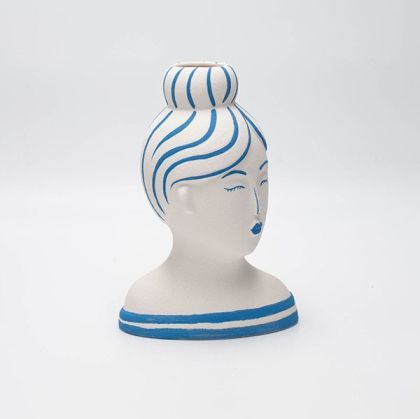 ВАЗА, ПОРЦЕЛАН, БЯЛО-СВЕТЛОСИН ЦВЯТ, 13.2X9X19СМ