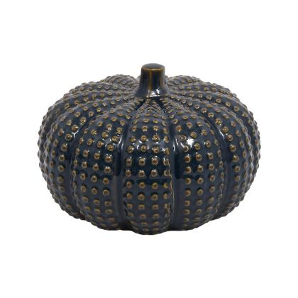 КЕРАМИЧНА ДЕКОРАТИВНА ФИГУРА ТИКВА ЧЕРНО-СИН ЦВЯТ 20X20X14СМ