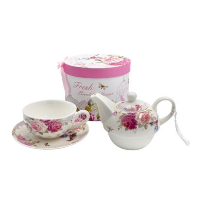 КЕРАМИЧНА ЧАША В КУТИЯ FL31888255 С ФЛОРАЛЕН ПРИНТ 16X11СМ