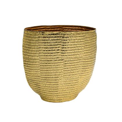 МЕТАЛНА ДЕКОРАТИВНА ВАЗА FL7841 ЗЛАТИСТ ЦВЯТ 21X10X21СМ