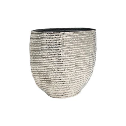 МЕТАЛНА ДЕКОРАТИВНА ВАЗА FL7841 СРЕБЪРЕН ЦВЯТ 26X11X26СМ