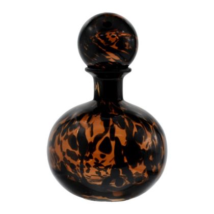 СТЪКЛЕНА ДЕКОРАТИВНА БУТИЛКА FL1828 КЕХЛИБАРЕН ЖИВОТИНСКИ ПРИНТ 17X21СМ