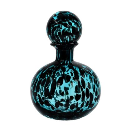 СТЪКЛЕНА ДЕКОРАТИВНА БУТИЛКА FL1828 СИН ЖИВОТИНСКИ ПРИНТ 17X21СМ