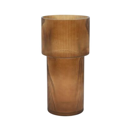 СТЪКЛЕНА ДЕКОРАТИВНА ВАЗА FL29 КЕХЛИБАР 15X29СМ