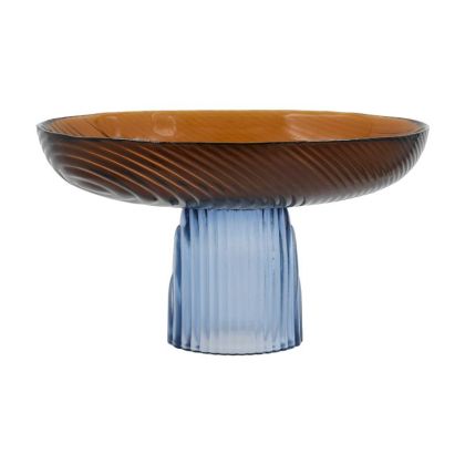 СТЪКЛЕНА ДЕКОРАТИВНА ЧИНИЯ FL1730 ОРАНЖЕВО-СИНЬО 30X17СМ