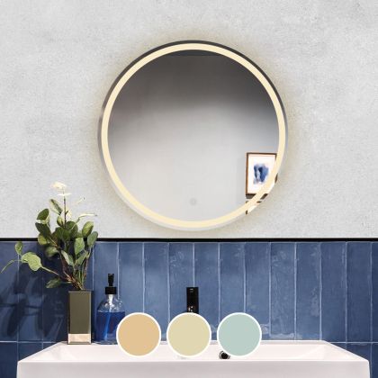 LED-2 СТЕННО ОГЛЕДАЛО - ОСВЕТЕНО - СЕНЗОРНО, С 3 ОПЦИИ ЗА СМЯНА НА ЦВЕТА