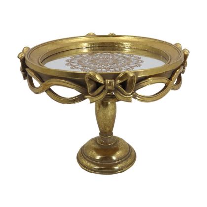 ПОДНОС С ОГЛЕДАЛО 23117 ЗЛАТИСТ ЦВЯТ 25.5X20СМ