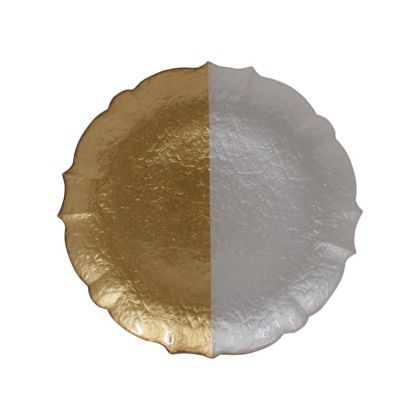 СТЪКЛЕНА ЧИНИЯ ПРОЗРАЧНО-ЗЛАТИСТ ЦВЯТ 32СМ