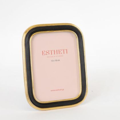 ФОТО РАМКА (13X18) ПОЛИРЕЗИН ЗЛАТНА - ЧЕРНА