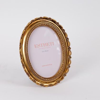 ФОТО РАМКА (13X18) ПОЛИРЕЗИН ЧЕРНО - ЗЛАТНА 17.8X22.5X2.2СМ