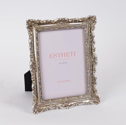 ФОТО РАМКА(13X18) ПОЛИРЕЗИН СРЕБЪРНА 18X22.9X2.5СМ