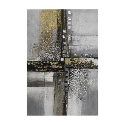 КАРТИНА НА ПЛАТНО БЯЛО-БЕЖОВО-КАФЯВО 120X80XСМ