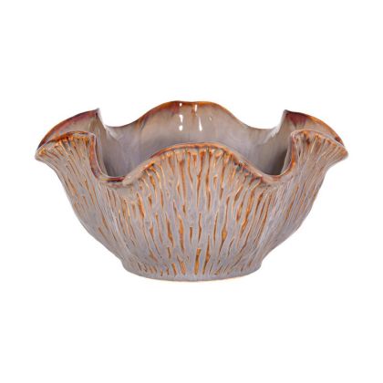 КЕРАМИЧЕН СВЕЩНИК FL30009 СИВО-КАФЯВ ЦВЯТ 20X10СМ