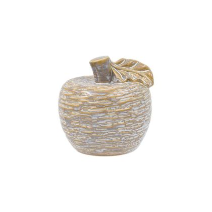 КЕРАМИЧНА ДЕКОРАЦИЯ ЯБЪЛКА БЕЖОВО-БЯЛ ЦВЯТ 12X12СМ