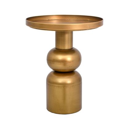 КРЪГЛА МЕТАЛНА ПОМОЩНА МАСА FL620243 ЗЛАТИСТ ЦВЯТ 40X49СМ