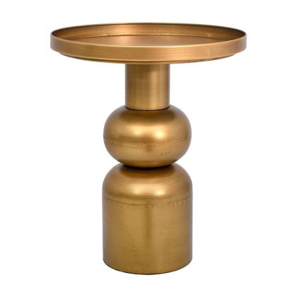 КРЪГЛА МЕТАЛНА ПОМОЩНА МАСА FL620244 ЗЛАТИСТ ЦВЯТ 45X55СМ