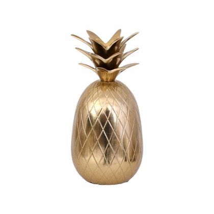 МЕТАЛНА ДЕКОРАТИВНА АНАНАС ЗЛАТИСТ ЦВЯТ 9X9X17СМ
