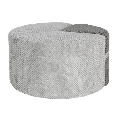 ТАБУРЕТКА-ПЪЗЕЛ FL2511 СИВО-ТЪМНО СИВ ЦВЯТ 68X68X39СМ