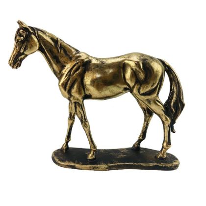 ДЕКОРАТИВНА ФИГУРА КОН В ЗЛАТНО 25*7*21