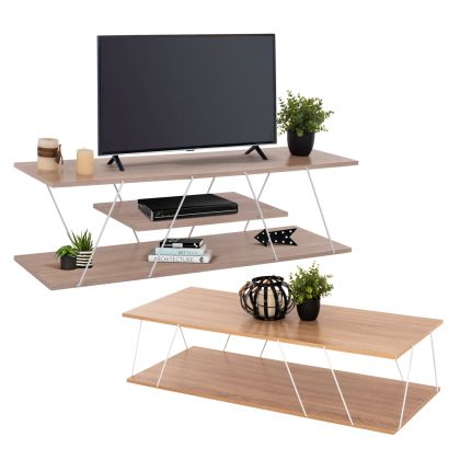 КОМПОЗИЦИЯ ЗА ХОЛ 2 БР. HM11771.14 МЕЛАМИН/МЕТАЛ В ЦВЯТ СОНАМА-БЯЛО