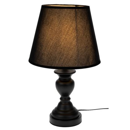 ЧЕРНА МЕТАЛНА ЛАМПА С ЧЕРНА ШАПКА 41 СМ