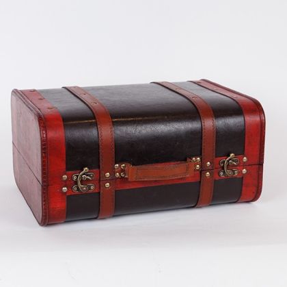 ДЪРВЕН КУФАР, КАФЕН ВИНТИДЖ, 40X30.5X19.5СМ