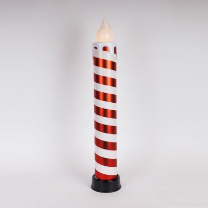 ЗАПАЛЕНА СВЕЩ 14X82, ЧЕРВЕНО-БЯЛА, С ПОДВИЖЕН ПЛАМЪК, КУТИЯ ЗА БАТЕРИИ 3XAA, ТАЙМЕР, 6 ТОПЛО БЯЛИ LED, IP44