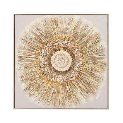 КАРТИНА ВЪРХУ ПЛАТНО С РАМКА FL25017 БЕЖОВО-БЯЛО-КАФЯВО 82X5X82СМ