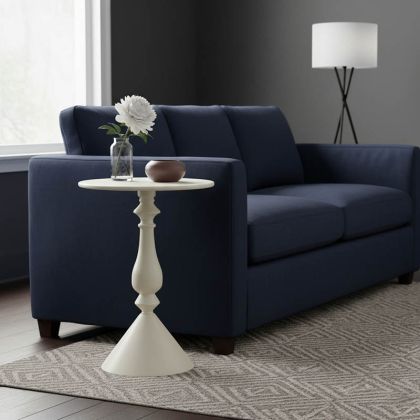 МЕТАЛНА ПОМОЩНА МАСА LALOU В КРЕМАВ НЮАНС, Д40X55 СМ