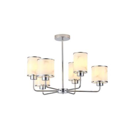 ПОЛИЛЕЙ МЕТАЛ-СТЪКЛО 6 ЛАМПИ 6ΧE27 MAX15W Φ680MM ХРОМИРАНИ ARTE ILLUMINA MARBELINE