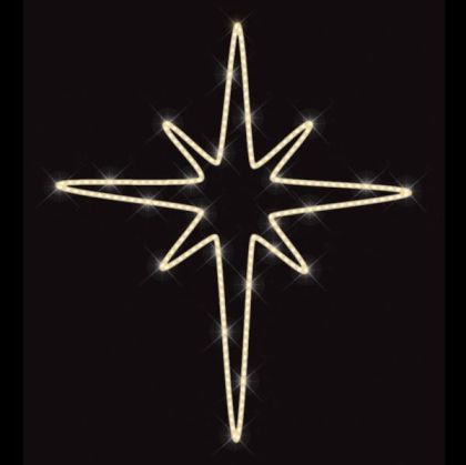 ПРОФЕСИОНАЛЕН ДИЗАЙН ЗА СТЪЛБ, BETHLEEM ЗВЕЗДА, ТОПЛО БЯЛА LED ВЪЖЕВА СВЕТЛИНА, 100X90СМ, IP65