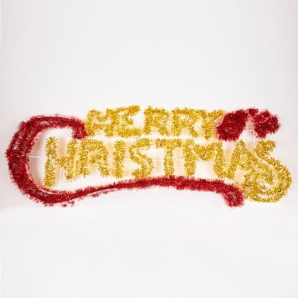 ТАБЕЛА ВЕСЕЛА КОЛЕДА 184*5*65.5 СМ, 21М LED ВЪЖЕ, ТОПЛО БЯЛ И ЧЕРВЕН ЦВЯТ, КАБЕЛ 1,5 М, IP44