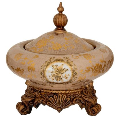 ДЕКОРАТИВНА КУПА ОТ ПОЛИРЕЗИН С КАПАК 18X19 СМ