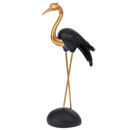 ЗЛАТНА ПОЛИРЕЗИНОВА ЧАПЛА С ЧЕРНИ КРИЛА 26X12X50СМ