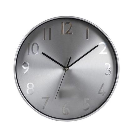 СТЕНЕН ЧАСОВНИК ПЛАСТМАСА СРЕБЪРЕН - ЧЕРЕН 30X4.2X30СМ