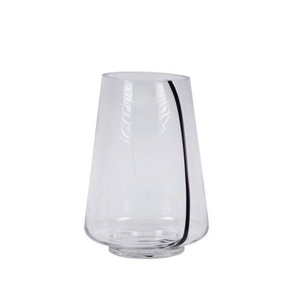 СТЪКЛЕНА ВАЗА ПРОЗРАЧНА - С ЧЕРНА ЛИНИЯ 18X18X30СМ