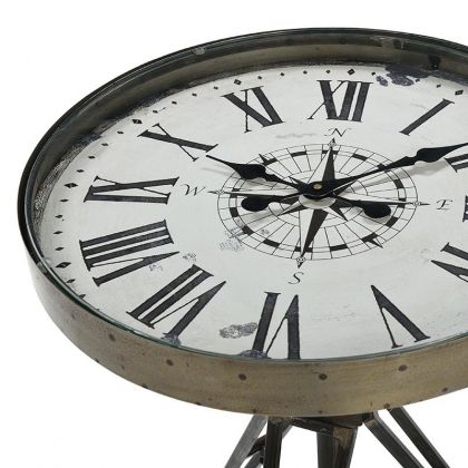 METAL TABLE W/ CLOCK 50X50X75