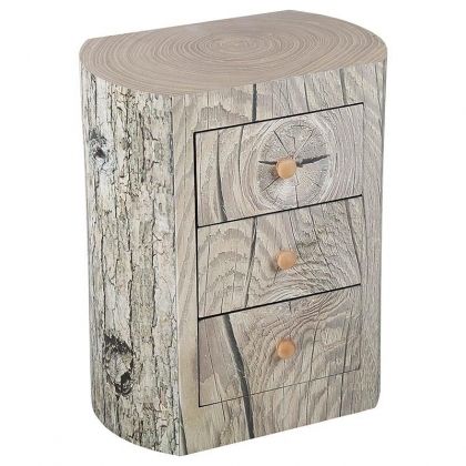 WOODEN COMMODE NATURAL 'TREE TRUNK' 48X34X60