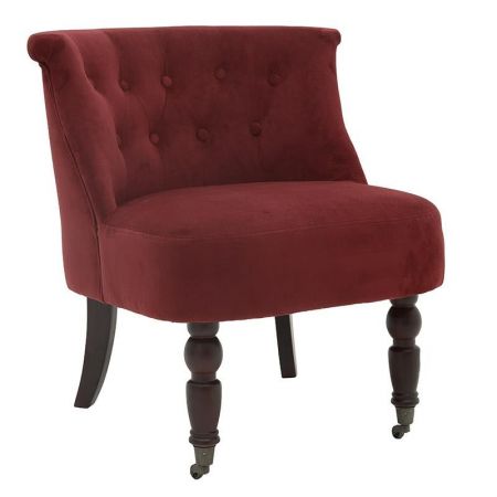 VELVET CHAIR IN BURGUNDY COLOR 57X49X70