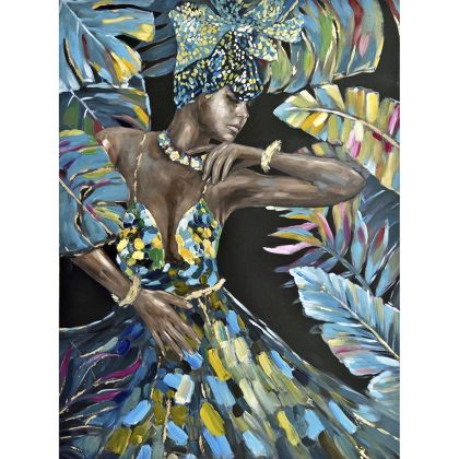 МАСЛЕНА КАРТИНА С РАМКА 92x122 CM ТРОПИЧЕСКИ ТАНЦ