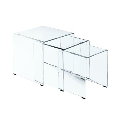 КОМПЛЕКТ СТЪКЛЕНИ ПОМОЩНИ МАСИЧКИ GLASSER 42x42x42cm ΕΜ725,1