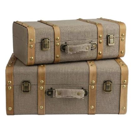 BROWN SUITCASE TRUNK SET 2 L: 48Χ36Χ20,5 CM S: 43Χ28Χ15,5 CM