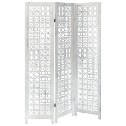 WHITE WOODEN FOLDING SCREEN 3X(40X170) CM