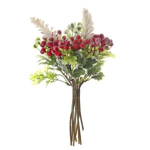  XMAS BOUQUET WITH RED BERRIES 30CM