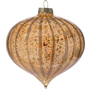  GOLD GLASS TEAR ORNAMENT 10 CM SET 4