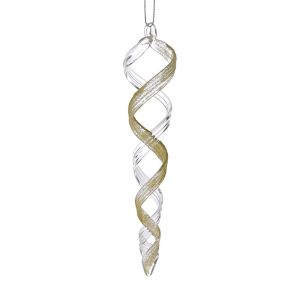  GOLD GLASS  STALACTITE ORNAMENT 3,5Χ16,5CM SET 6