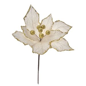  XMAS CREM POINSETTIA PICK 20x27CM