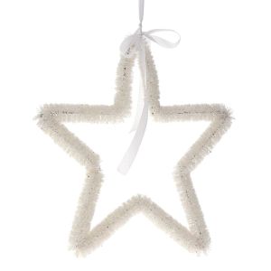  XMAS WHITE STAR 42CM HANGING